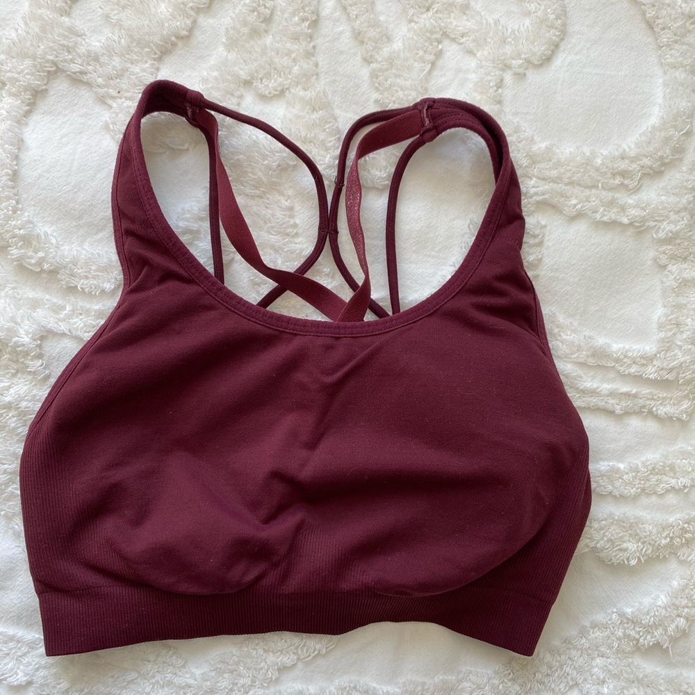 Maroon Fabletics Sports Bra